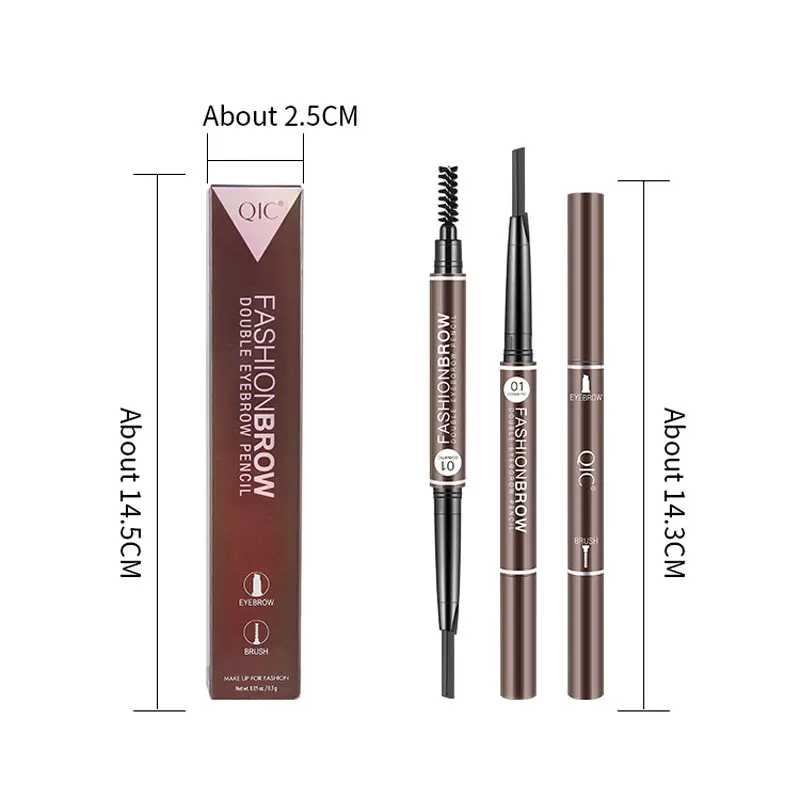 

2 In 1 Eyebrow Pencil + Eye Brow Brush Makeup Long-lasting Eyebrows Enhancer Cosmetics Waterproof Brows Make up Pigment Pen 1Pcs