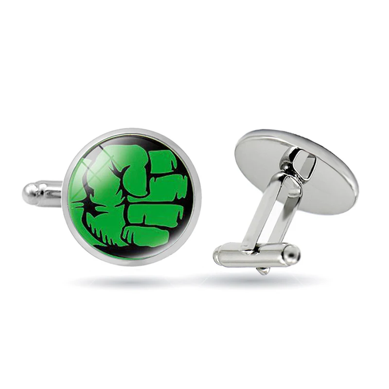 Супергерой Капитан Америка Человек-паук Железный человек летучая мышь человек стеклянный кабошон запонки для мужской рубашки из нержавеющей стали манжеты-кнопки