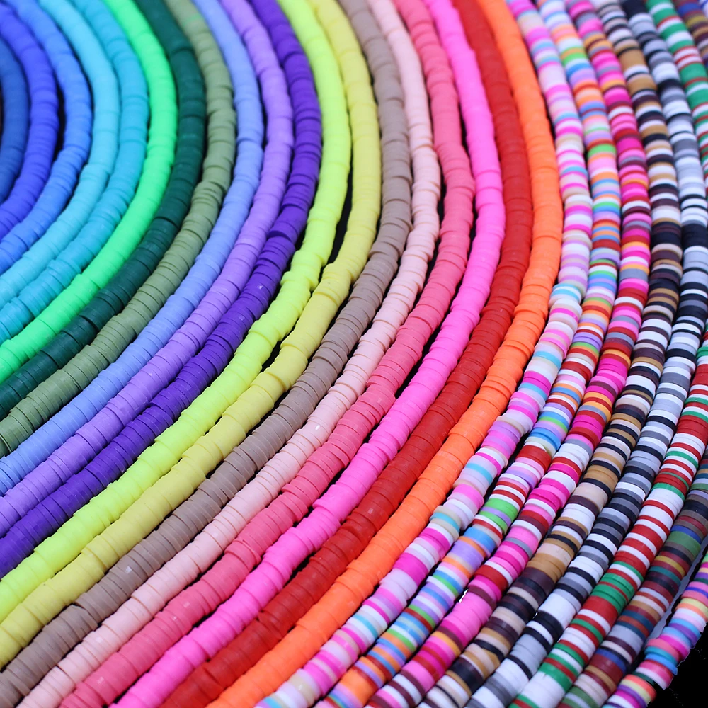 

Oameusa 6mm Flat Round Polymer Clay Beads Chip Disk Colored Loose Spacer Beads For Handmade DIY Bracelet Jewelry Making 15Inches