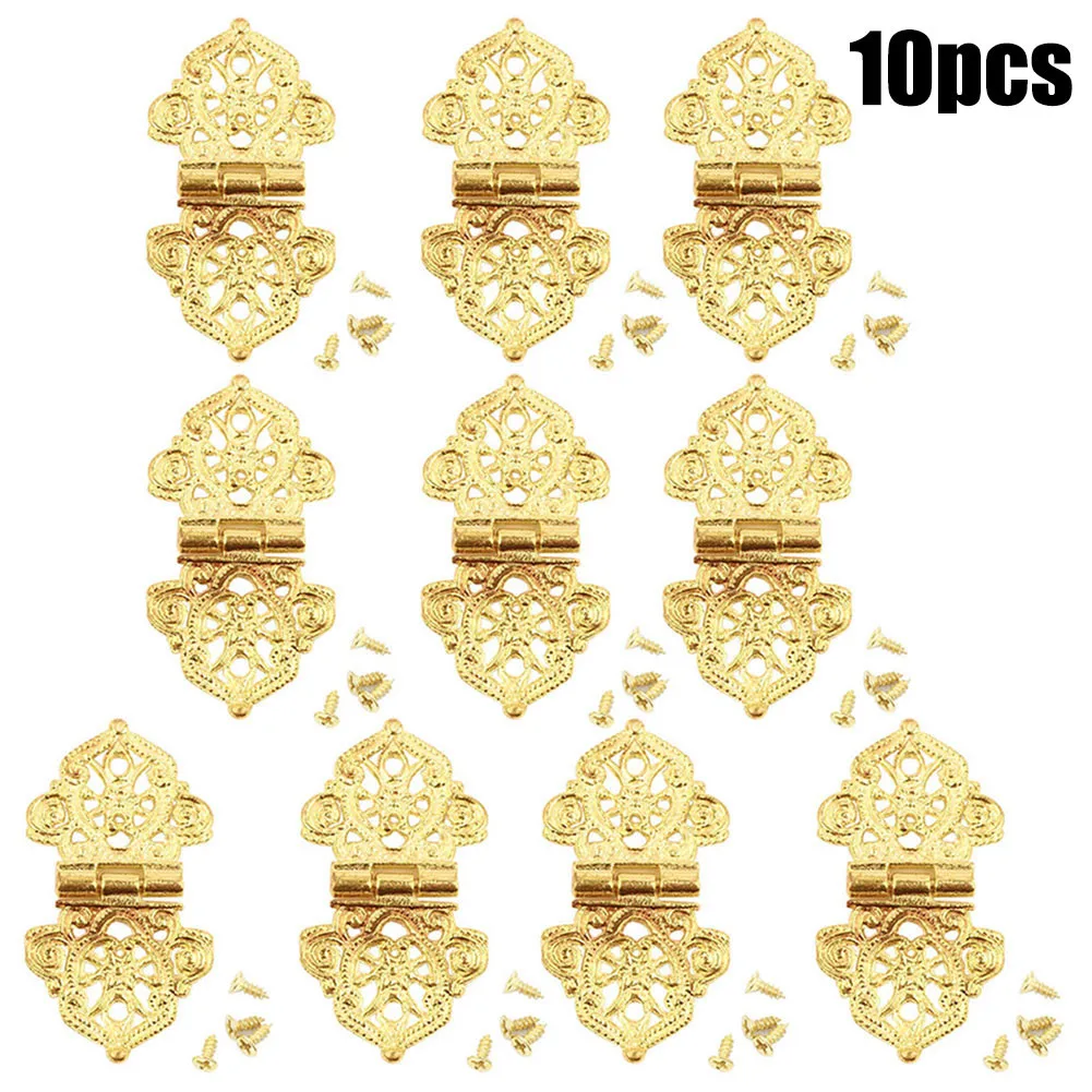 

10Pcs Antique Decorative Hinges Wood Box Furniture Door Hardware 53x28mm Antique Printed Zinc Alloy Hinge Hinge