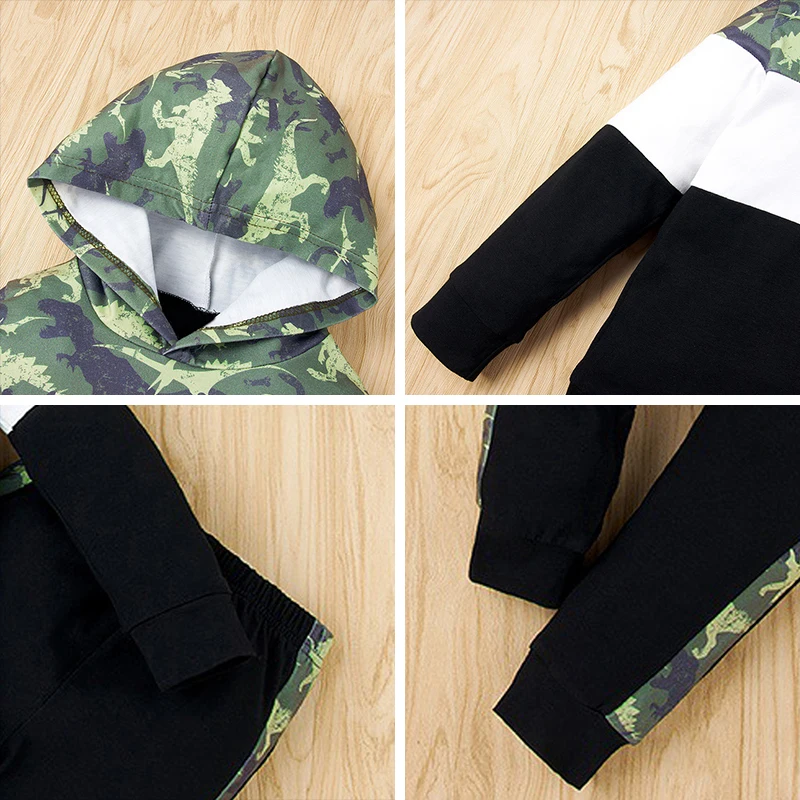 

Girls Fashion Clothing Sets 2021 New Spring Kids Unisex Hooded Outfits Children Long Sleeve Cartoon Print Clothes Suits 2-6Y