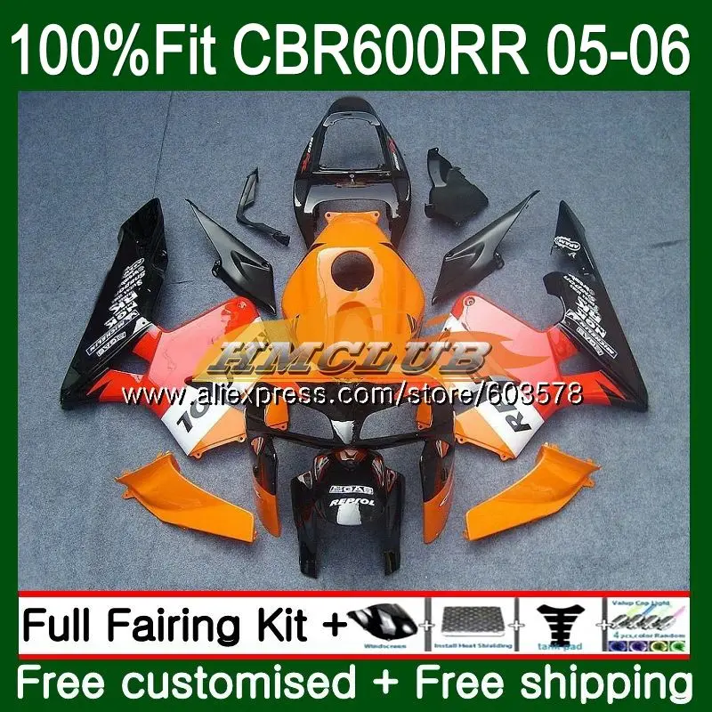 

Литые изделия для Honda CBR 600RR CBR600 RR 600F5 73CL. 11 Repsol orange CBR600RR F5 05 06 CBR600F5 CBR 600 RR 2005 2006 обтекатель oem