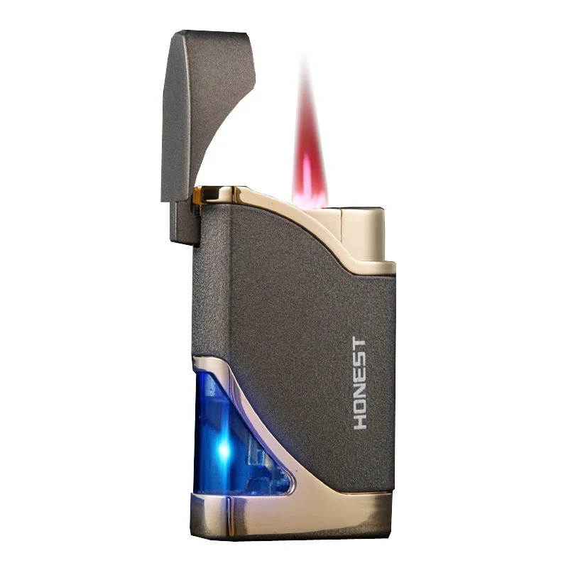 

Creative Jet Lighter Torch Flame Red Personality Windproof Metal Cigarette Lighter Men'S Small Gift Cigar Accessories