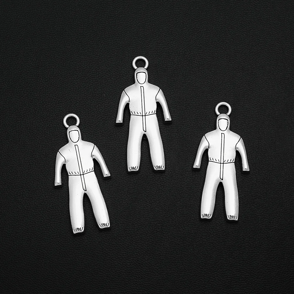 

5pcs/Lots 18x39mm Antique Silver Plated Doctor's Clothing Pendants Nurse Charms For Diy Jewellery Making Finding Accessories