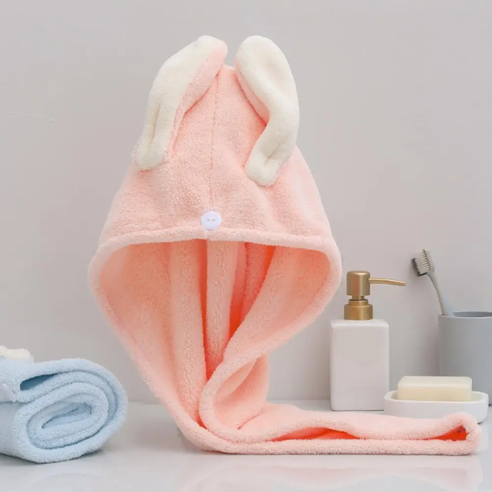 

Стильная удобная красивая шапочка с ушками кролика для купания, шапочка для сушки волос, быстросохнущая шапочка для дома