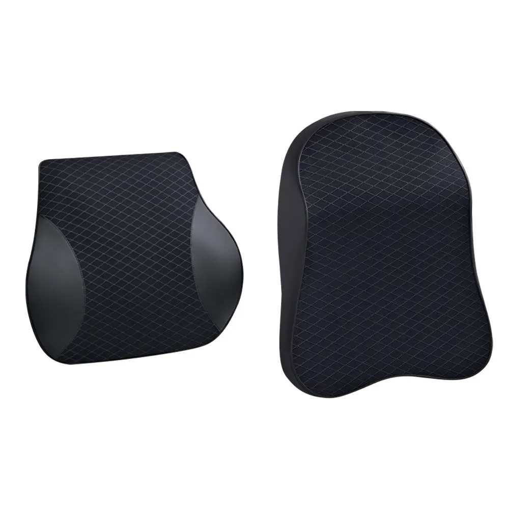 Автомобильная подушка для шеи 3D из пены с эффектом памяти искусственной кожи