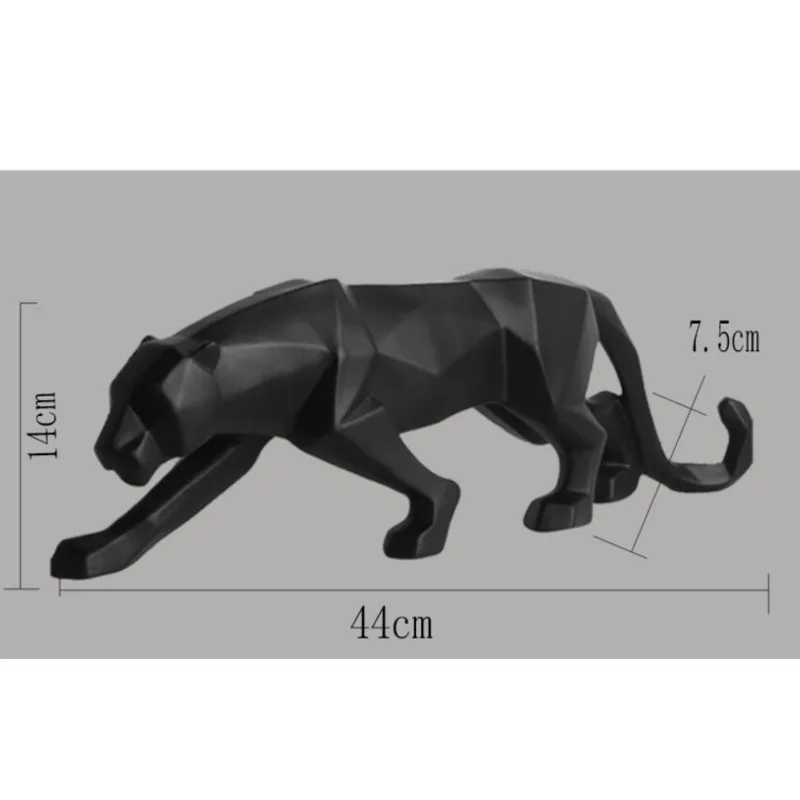 

Nordic Geometric Panther Statue Animal Figurine Abstract Resin Leopard Sculpture Home Office Desktop Decoration Gift