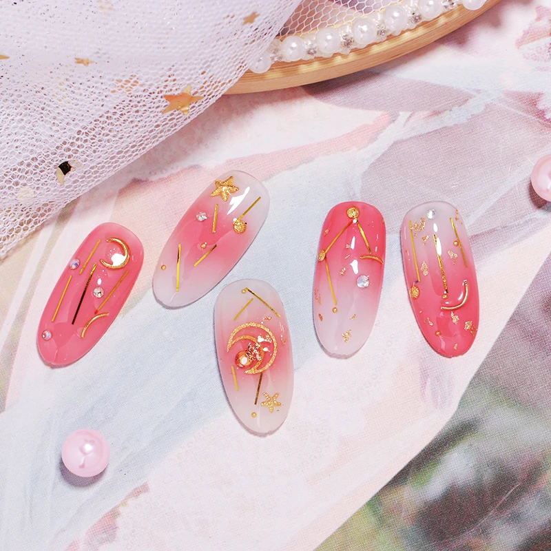 1 Bag Colorful Nail Gracile Silk Thread Mixed Effects DIY Decorations Art Sticker Tips | Rhinestones &amp