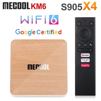 mecool km6 deluxe edition amlogic s905x4 tv box android 10 4gb 64gb wifi 6 google certified bt5 0 1000m 4gb 32gb smart tv box