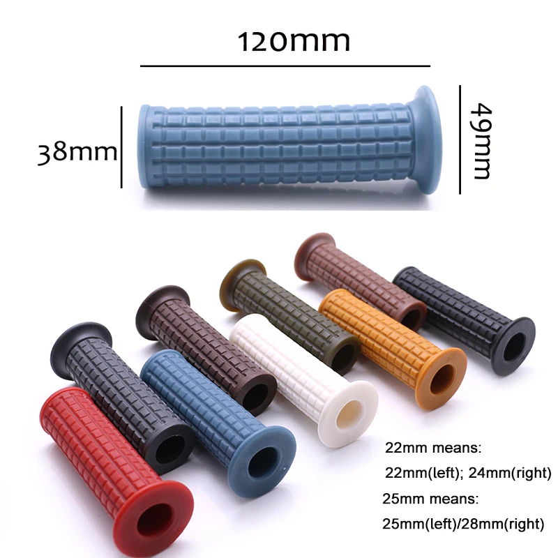 Одноцветные ручки на руль мотоцикла Винтажный чехол для скутера 22 мм/25 мм чехлы