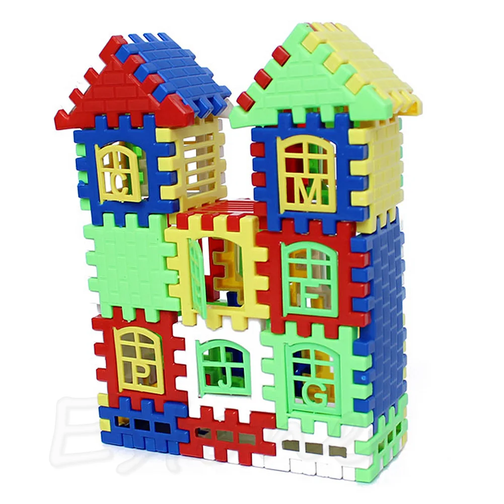 

Children Kids Funny Bricks House Building Learning Blocks Construction Toy Set