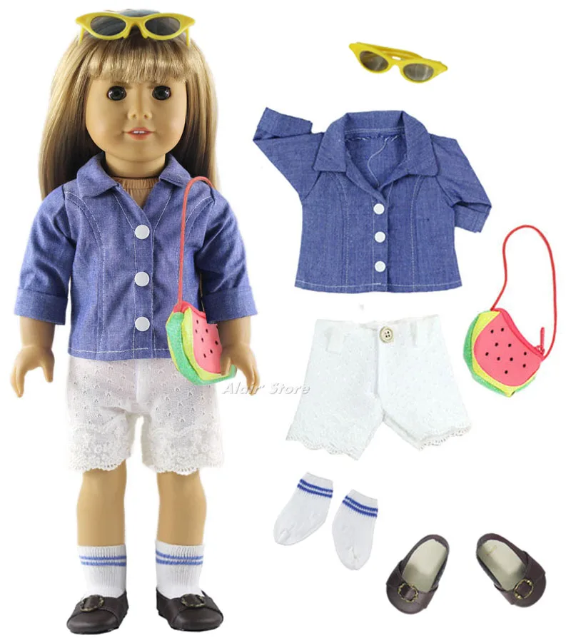 

1 Set Casual Wear Outfit 18 inch Doll Clothes for 18'' American Doll A52