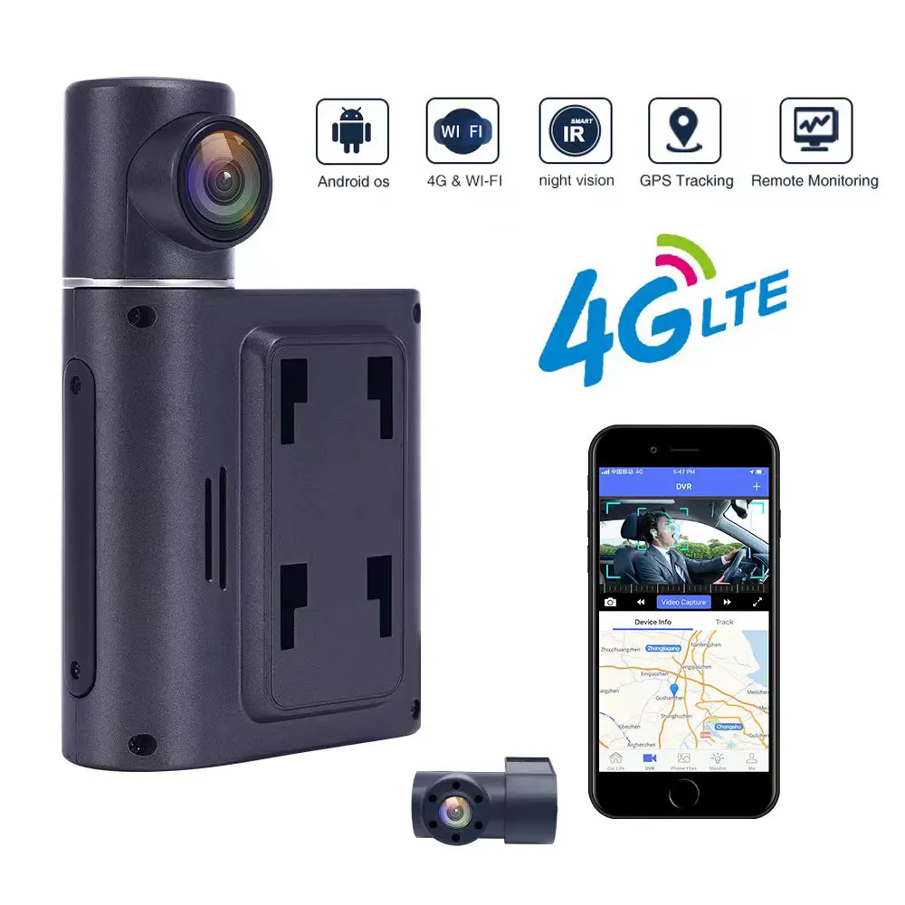 New Smart 4G Car Dvr IR Camera 1080P With DMS Driver Behaviour Monitoring Live Streaming WIFI GPS Tracking Dash Cam Via APP PC | Автомобили