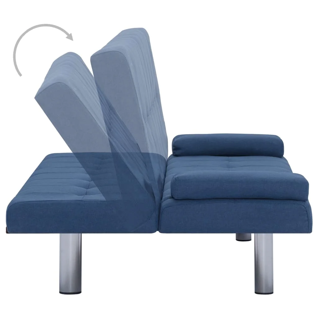VidaXL Sova cama con dos almohadas de POLIESTER azul |