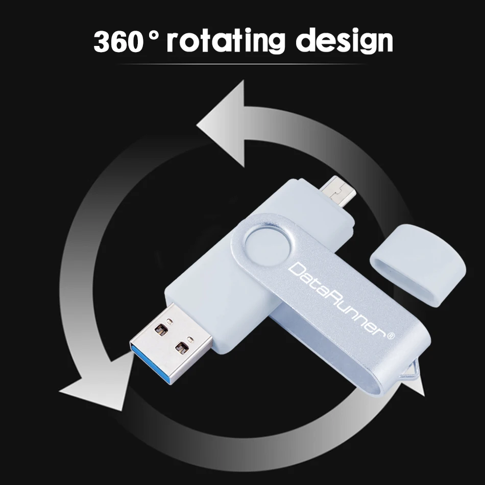 DataRunner usb 3 0 USB флеш накопитель двойной OTG 128 ГБ 256 флешка 8 16 32 64 высокая скорость 2 в 1