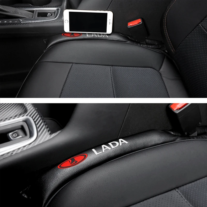 2 шт., для Lada vesta granta, из искусственной кожи, для автомобильных сидений, зазор, наполнитель, мягкая подкладка, прокладка,, автомобильные аксессуары с логотипом LADA
