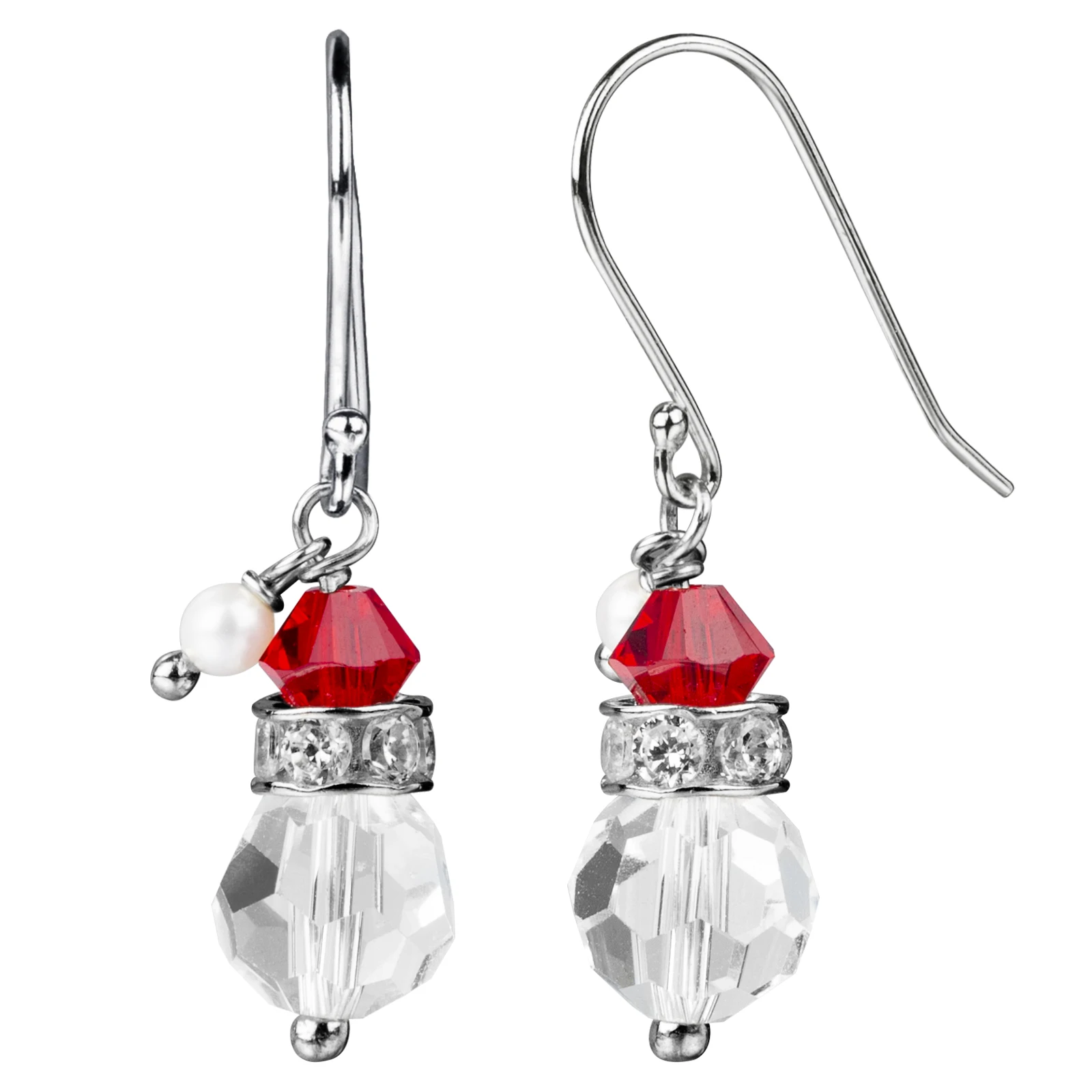 

Christmas 925 Sterling Silver Natural Freshwater Pearl Hook Earrings For Women Handmade Colour Glaze Crystal Fashion Girls Gifts