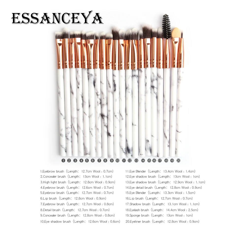 ESSANCEYA 10/20Pcs макияж кисти набор для смешивания теней для век мягкая пудра для бровей и ресниц тени для век макияж кисти Cosmestic инструменты