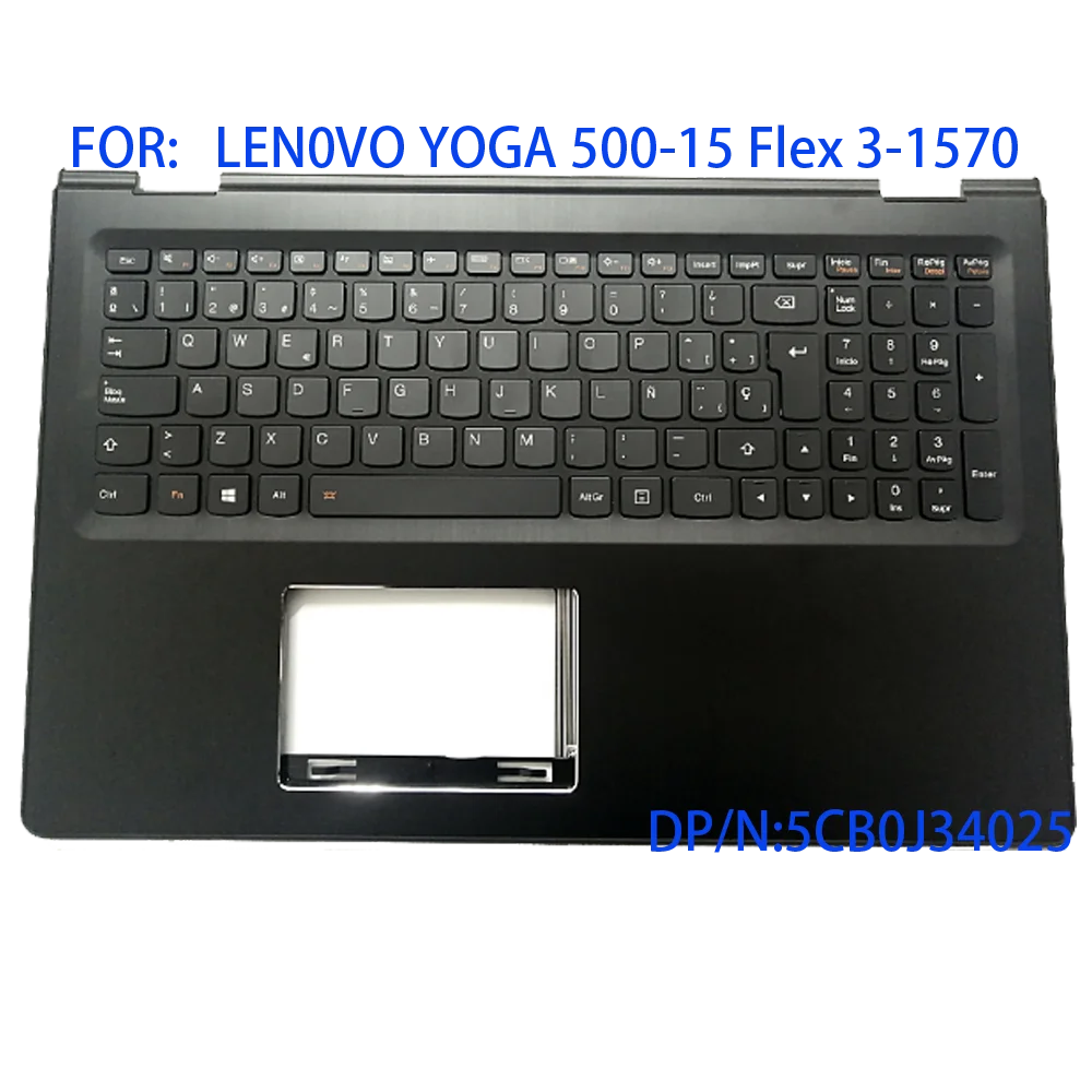 

For Lenovo Flex3-15 Flex 3 15 1570 1580 YOGA 500-15 Palmrest Upper Case C Cover w/ Backlit Keyboard Canadian French 5CB0J34012