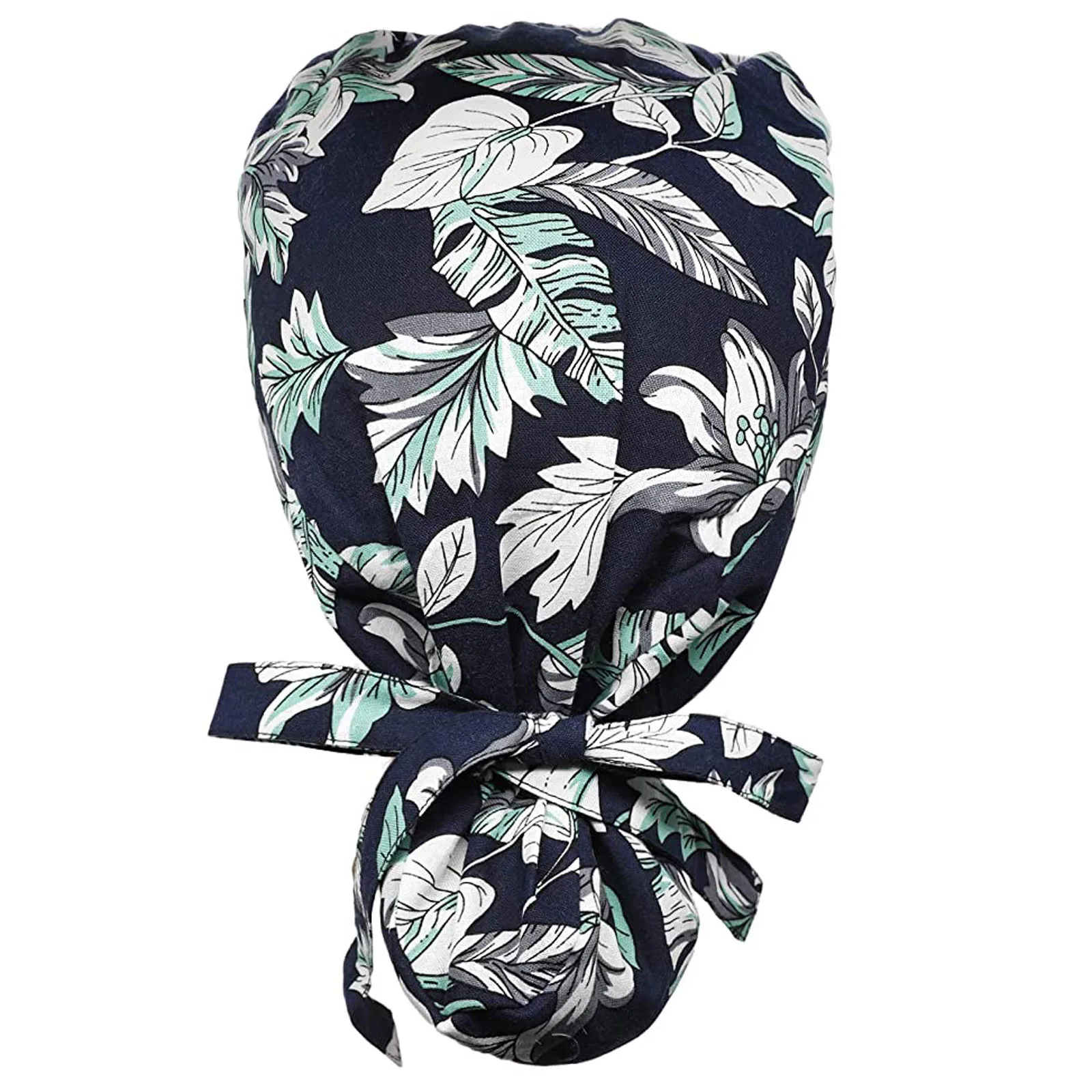

Nurse Medical Work Hat Unisex Cotton Printed Operating Room Doctor And Nurse Hat Beautician Dust-proof Gourd Cap
