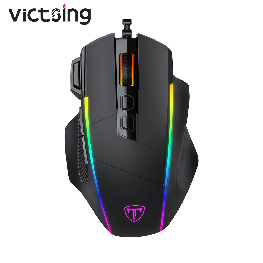 Проводная игровая мышь VicTsing, эргономичная компьютерная мышь с RGB-подсветкой, 8000DPI, 8 программируемых кнопок - изображение