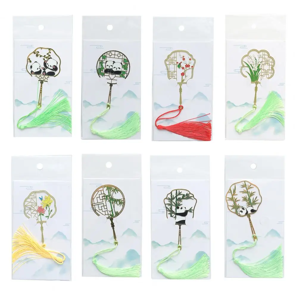 

2Pcs Tassel Creative Metal Hollow Bookmark Classical Chinese Style Art Gift