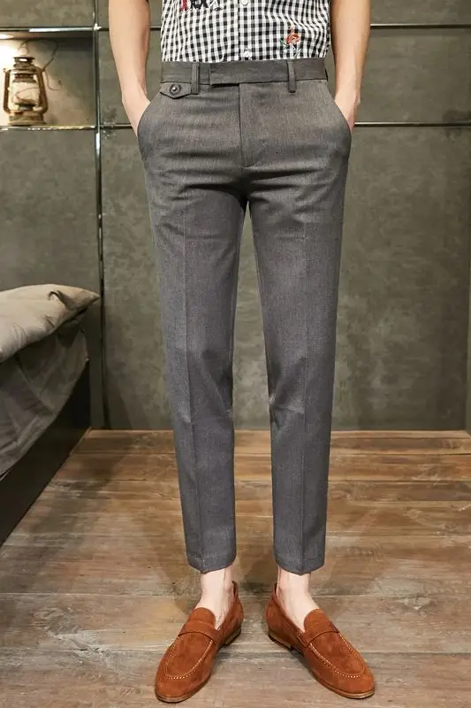 

Drape suit trousers men's nine-point self-cultivation small feet casual solid color long pants Korean spring new style