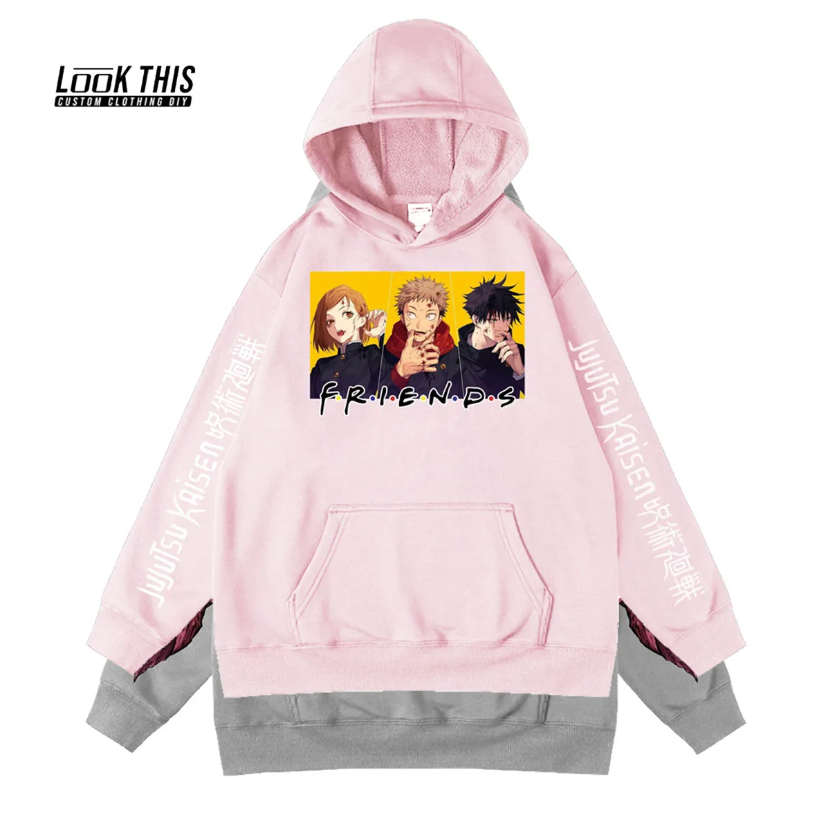 

Japan Hot Anime Cuff Print Hoodies Jujutsu Kaisen Hoody Harajuku Pullover Ovesized Hoodie children's clothing from 2 to 7 years