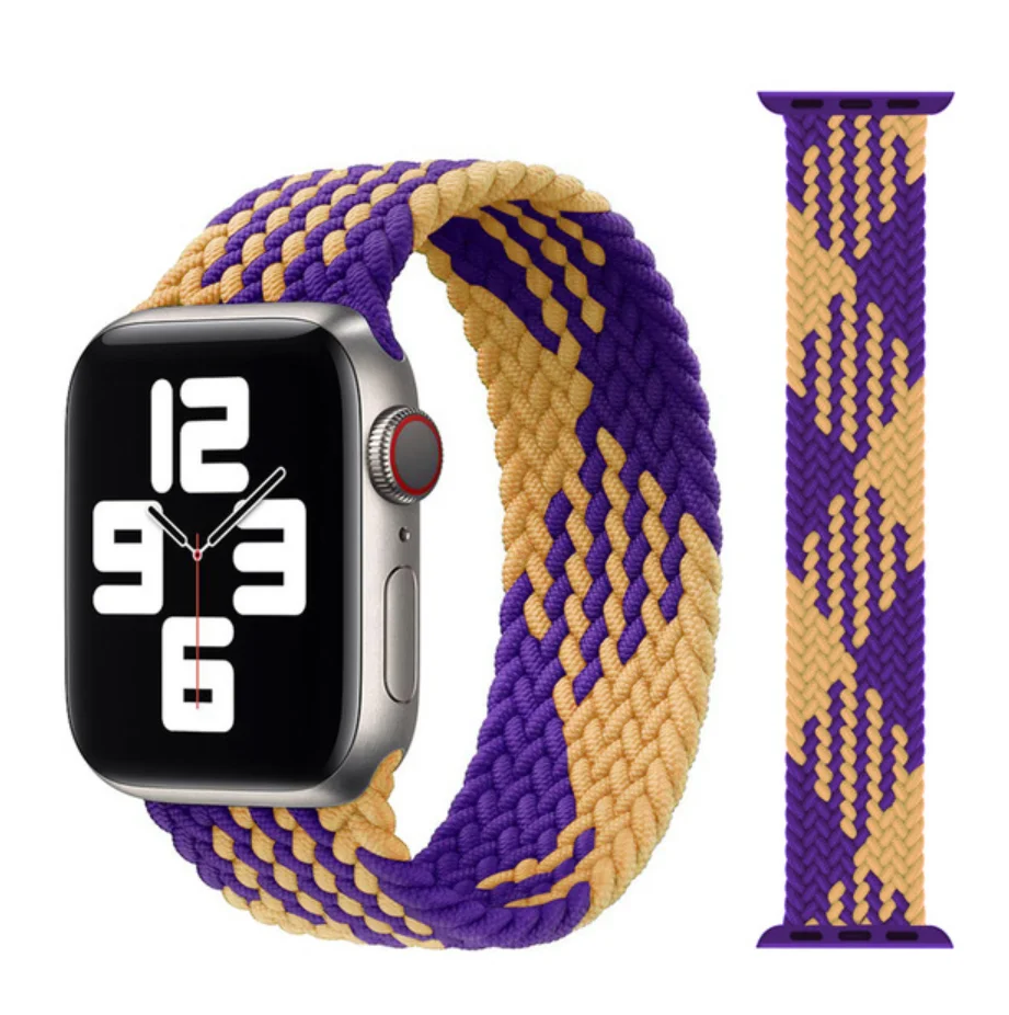 

Pay tribute to forever 24 braided single loop nylon Apple watch band 44mm 40mm 38mm 42mm Elastic Bracelet Iwatch Series 6 se54 3