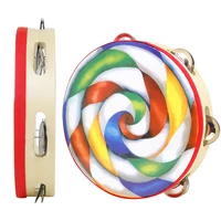 childrens toy drum 8 inch colorful lollipop drum hand held tambourine percussion musical instrument kids toy christmas gifts