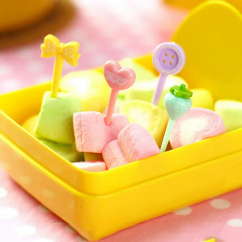 Рождественские пластиковые вилки для фруктов и животных вечерние палочки еды