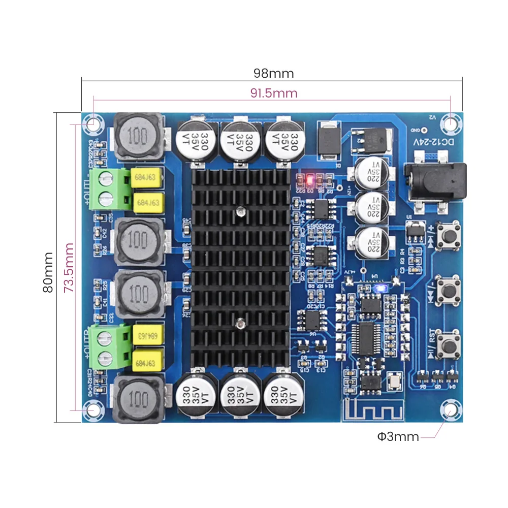 Цифровой усилитель AIYIMA Bluetooth 5 0 TPA3116D2 плата класса D мини домашний мощности 50x2 с