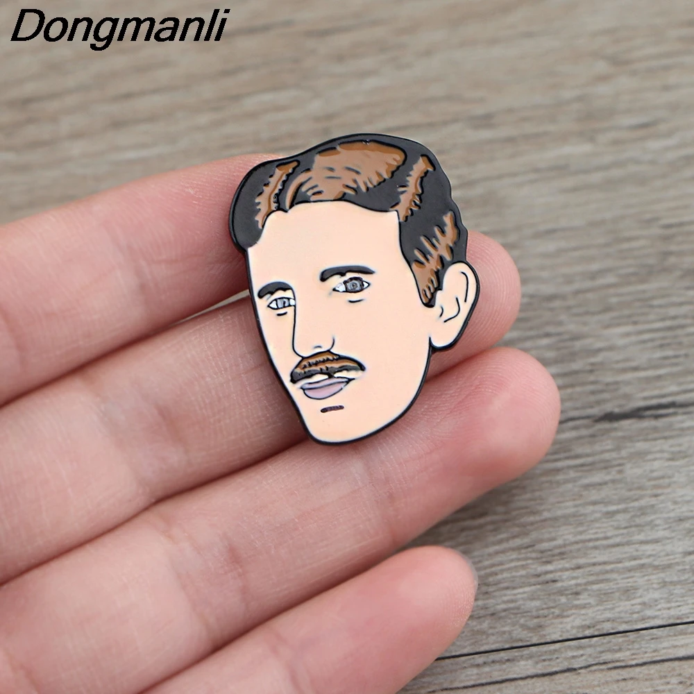 

BG109 Dongmanli Tesla Coil Pins Enamel Brooch For Shirt Lapel Art Badge Artist Jewelry Gift For Friends