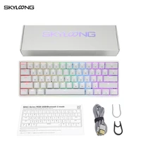 skyloong mini mechanical keyboard gk61 usb gamer keyboard rgb backlit abs keycaps hot swap for desktoplaptop gaming accessories