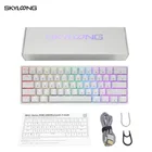 Механическая мини-клавиатура Skyloong GK61, USB-клавиатура для геймеров, RGB подсветка, колпачки клавиш из АБС-пластика, для горячей замены, для настольных ПКноутбуков, игровые аксессуары