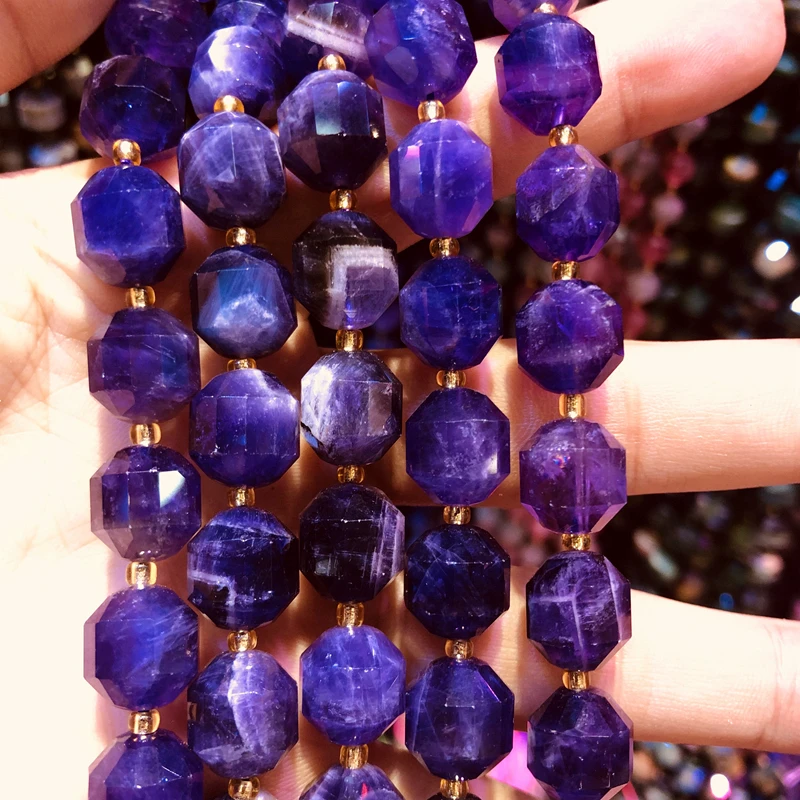 Оптовая продажа натуральный Amethys t кварцевые бусины ручной резки Кристалл bead10 мм