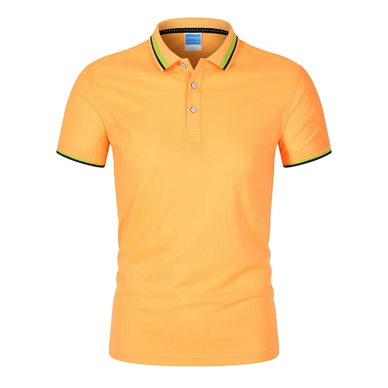 

180g32 mercerized cotton business Lapel short sleeve polo