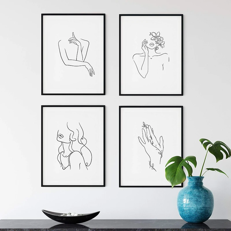 Минималистичные эстетические постеры постер для настенного искусства черно