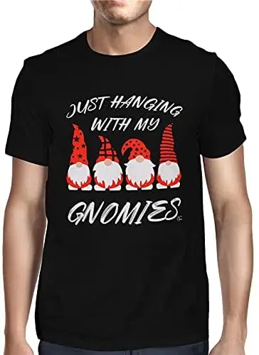 

T-Shirts Unisex 3D Printing Just Hanging With My Black Short Sleeve Round Neck Soft Top Shirt T-Shirt Loose And Comfortable