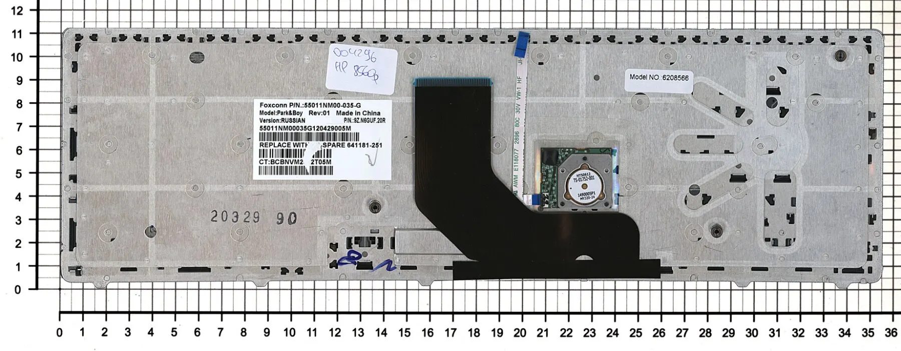 Клавиатура для HP Elitebook 8560p 8560w 8570p ProBook 6560b 6565b Series Русская Чёрная Серебряная рамка С