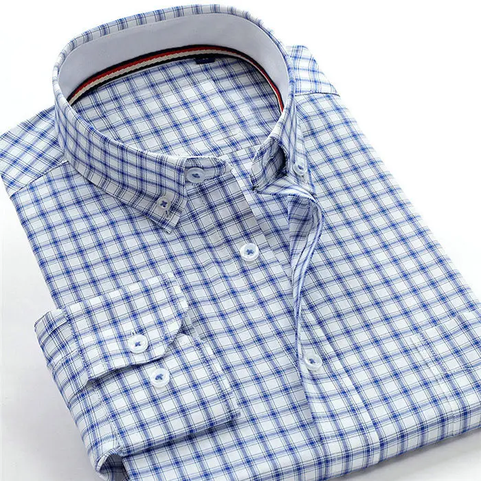 818069 10XL 9XL 8XL 7XL 6XL 5XL Мужская рубашка размера плюс деловая Повседневная Свободная Прямая рубашка из хлопка с длинными рукавами Мужская брендовая одежда - Цвет: 818069