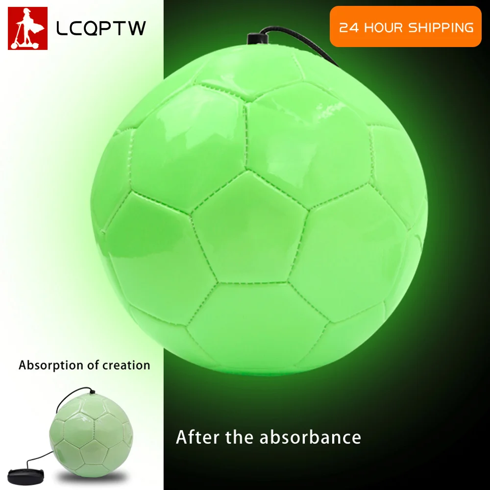 

Football Training Fluorescence Ball Kick Soccer Ball TPU Size 2 Rope Touch Solo Kickwith String Beginner Trainer Practice Belt