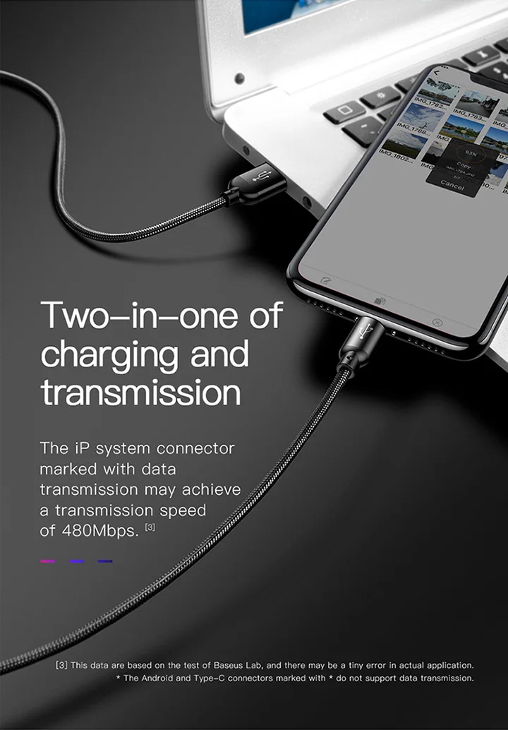 Кабель для мобильного телефона BASEUS, 3 в 1, кабель Micro USB, кабель usb type-C, кабель type-C для зарядки samsung, Xiaomi, USB, шнур для освещения