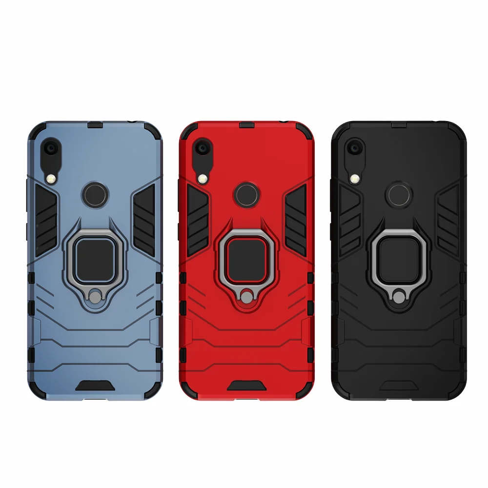 

Shockproof Armor Case for Huawei Y6 2019 Case Ring Holder Stand Phone Cover For Huawei Y6 2019 Case 6.09 inch MRD-LX1 MRD-LX1F
