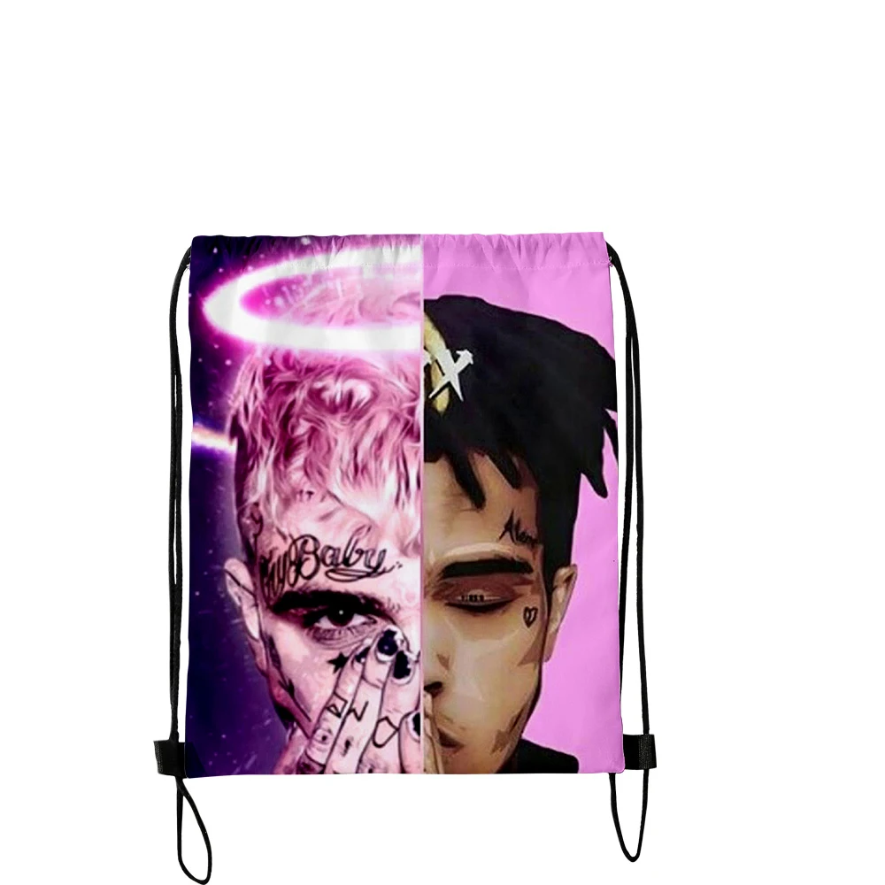 

New XXX Tentacion New Style Student Shoulder Storage Bag Drawstring Travel Beach Backpack Toys Shoes Clothes Organizer Kawaii