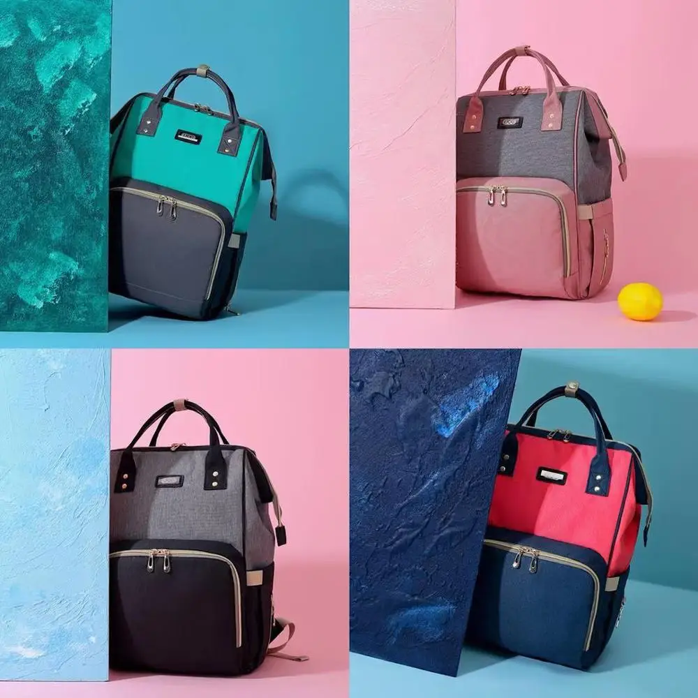2019Fashion Mummy Maternal Diaper Bag Upgrade New Style Diaper Bag Multi-functional Large Capacity Shoulder Diaper Bag Mommy Bag