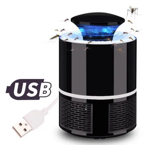 Black US Plug USB Электрический ночной Светильник СВЕТОДИОДНЫЙ ловушка для насекомых Zapper физический убийца комаров лампа светодиодный Zapper для дома, гостиной, борьбы с вредителями - Цвет: Black US Plug