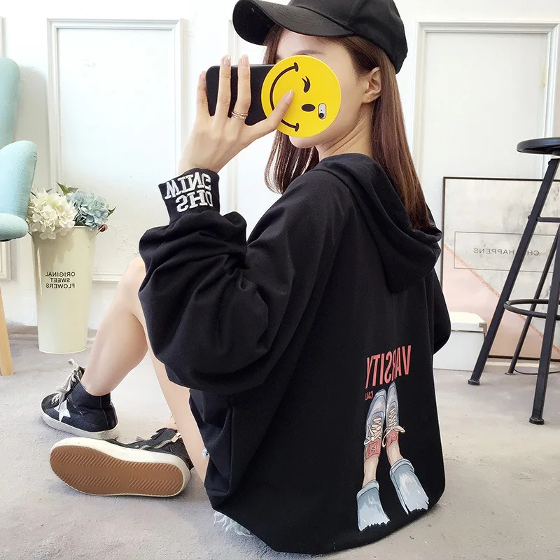 

Weiyi women's autumn thin 2021 new student loose Korean Hoodie Pullover