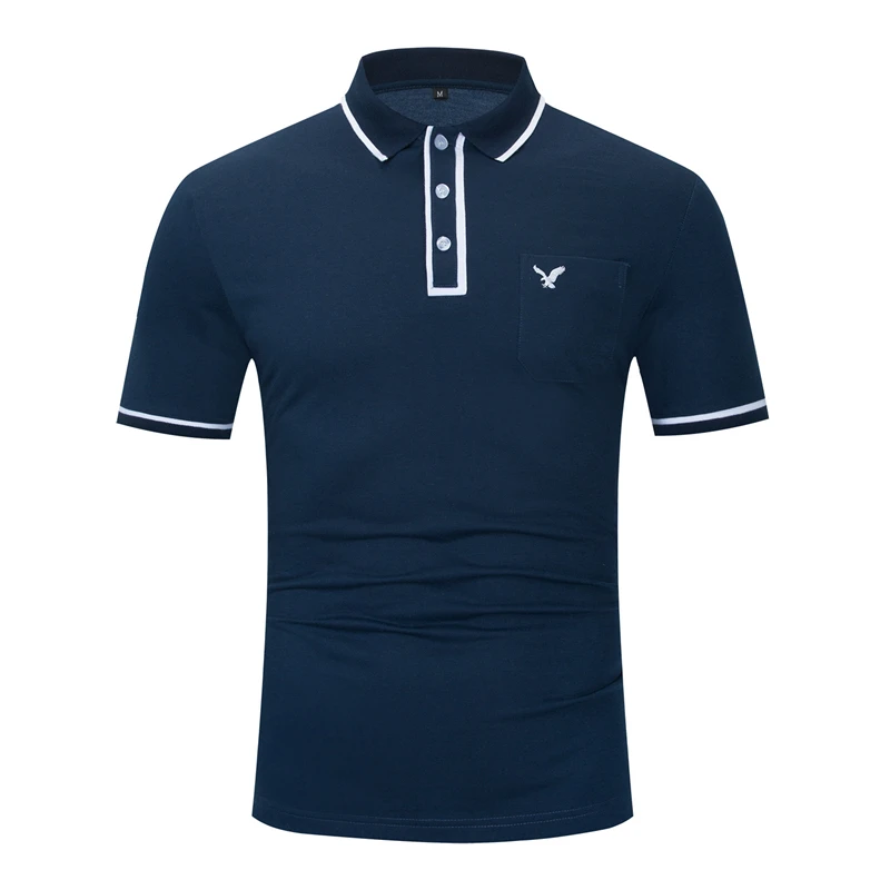 2020 новые летние лоскутные футболка поло для мужчин твердых Цвет бизнес