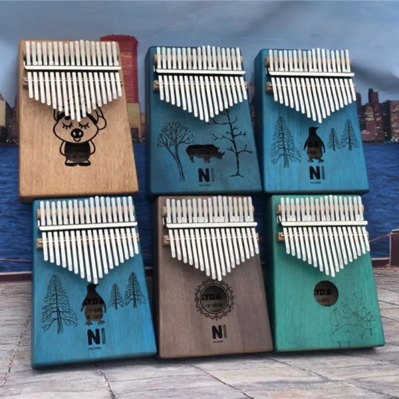 17 клавиш Kalimba большой пианино Высокое качество Портативный мультяшный узор